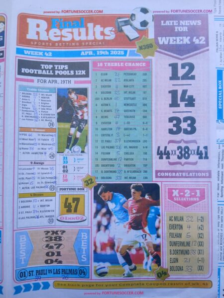 week 42 final results 2025 page 1