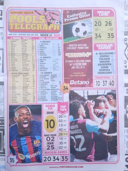 week 47 pools telegraph 2025 page 1