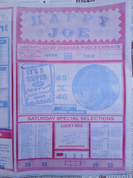 week 49 happy joe 2025 page 1