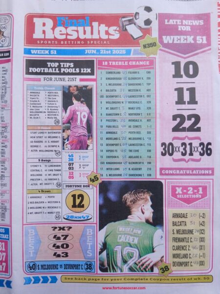 week 51 final results 2025 page 1