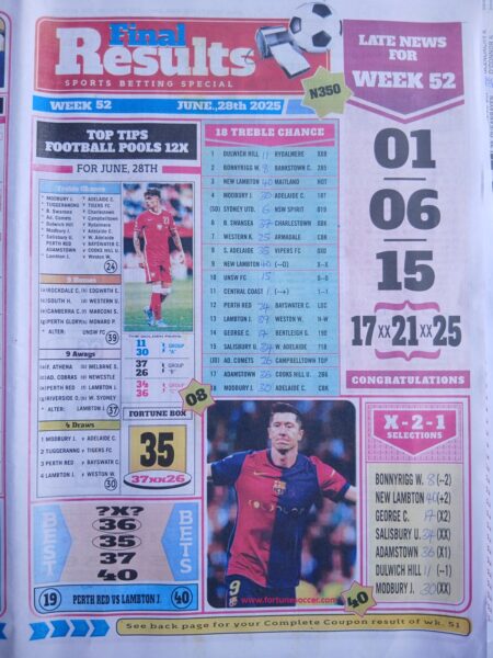 week 52 final results 2025 page 1