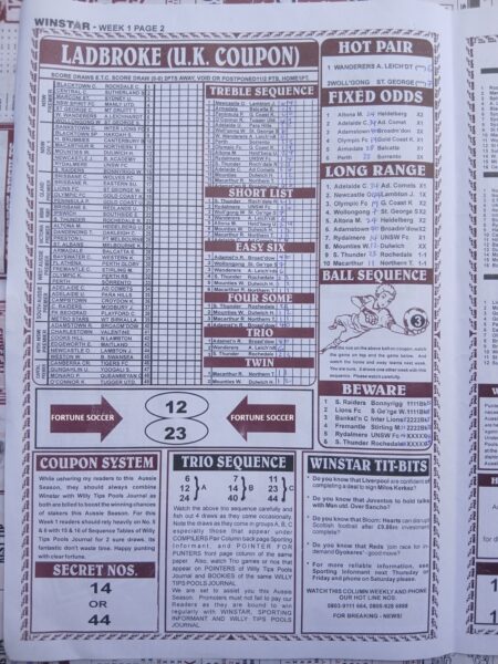 week 1 winstar pool paper 2025 page 2