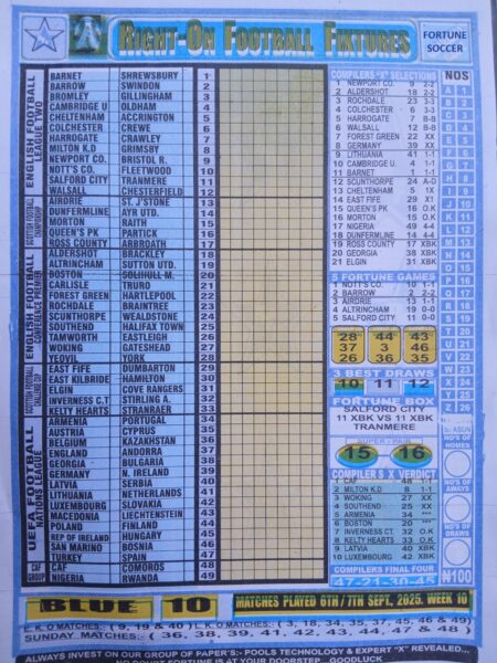 week 10 right on fixtures 2025 front page