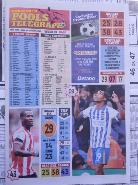week 13 pools telegraph 2025 page 1