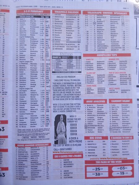 week 13 pools telegraph 2025 page 15