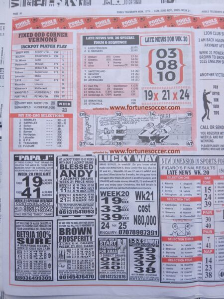 week 21 pools telegraph 2025 page 8