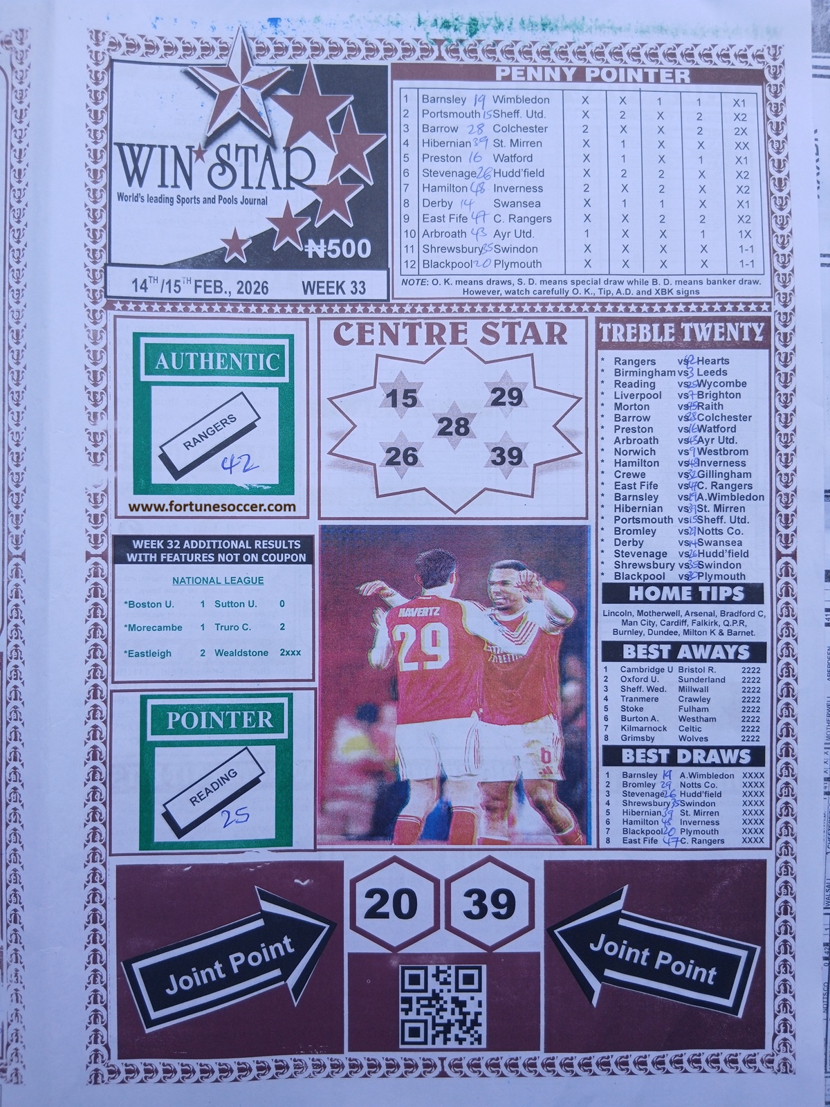 week 33 winstar 2026 page 1