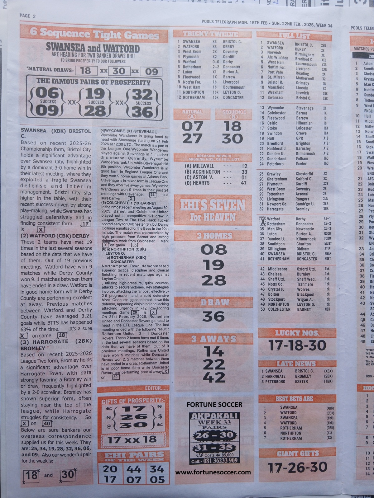 week 34 pools telegraph 2026 page 2