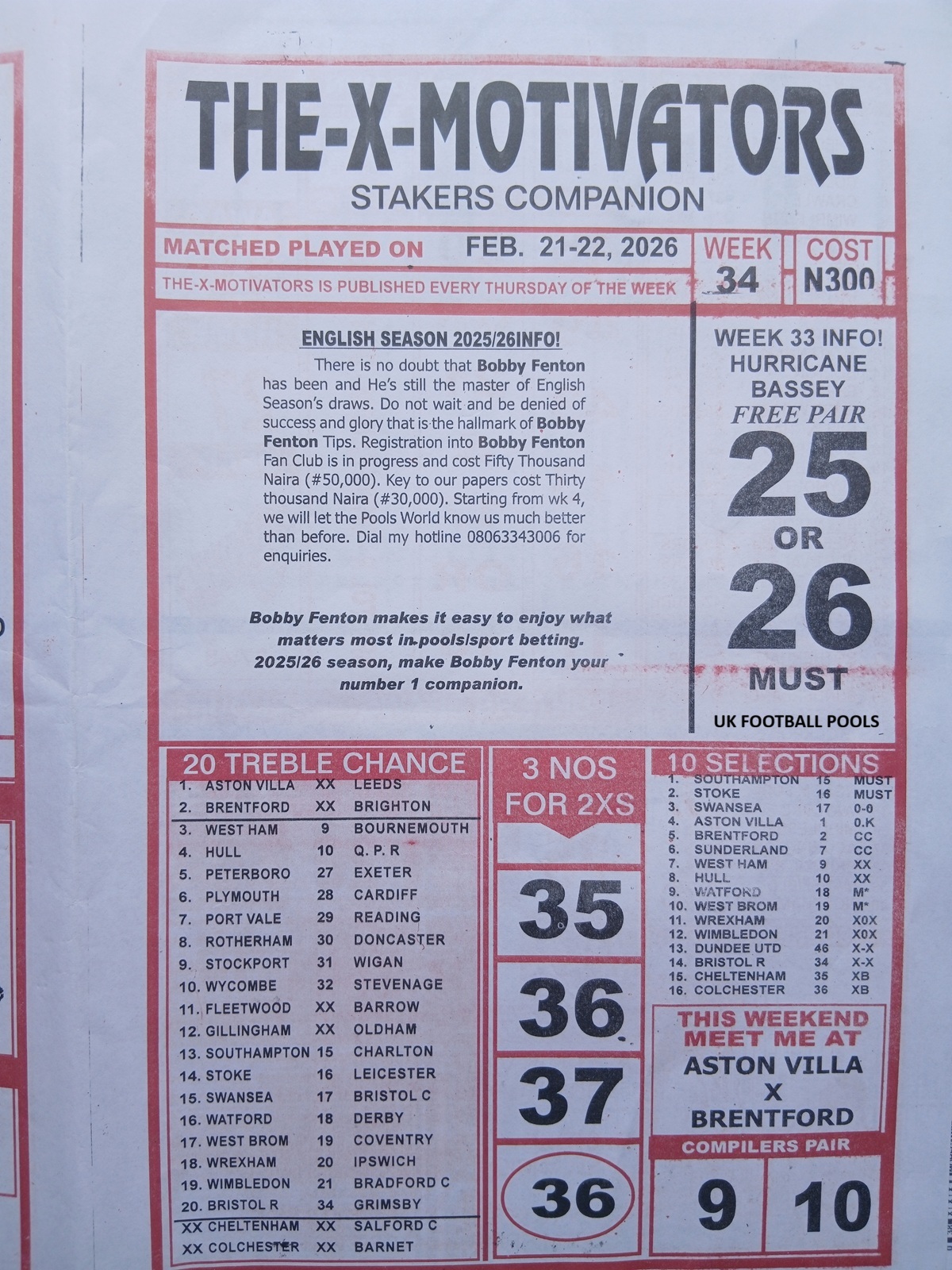 week 34 the x motivators 2026 page 1
