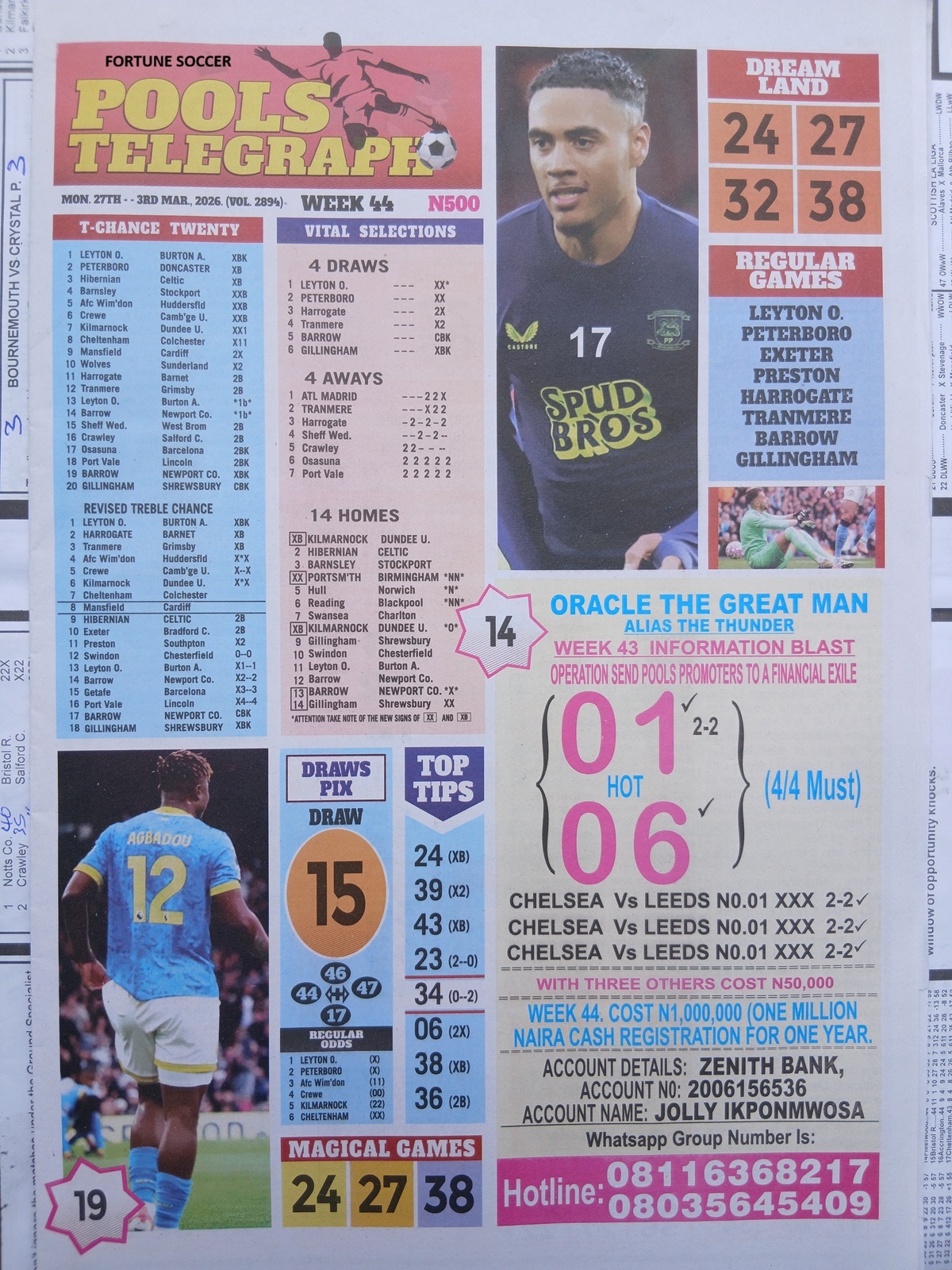 week 44 pools telegraph 2026 page 1