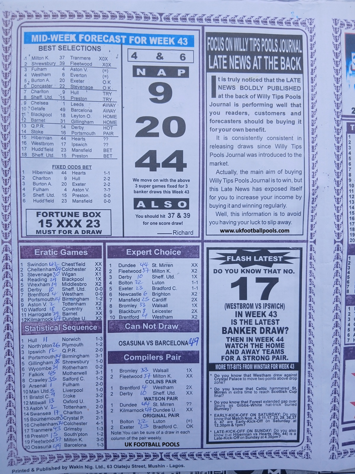 week 44 sporting informant 2026 page 4