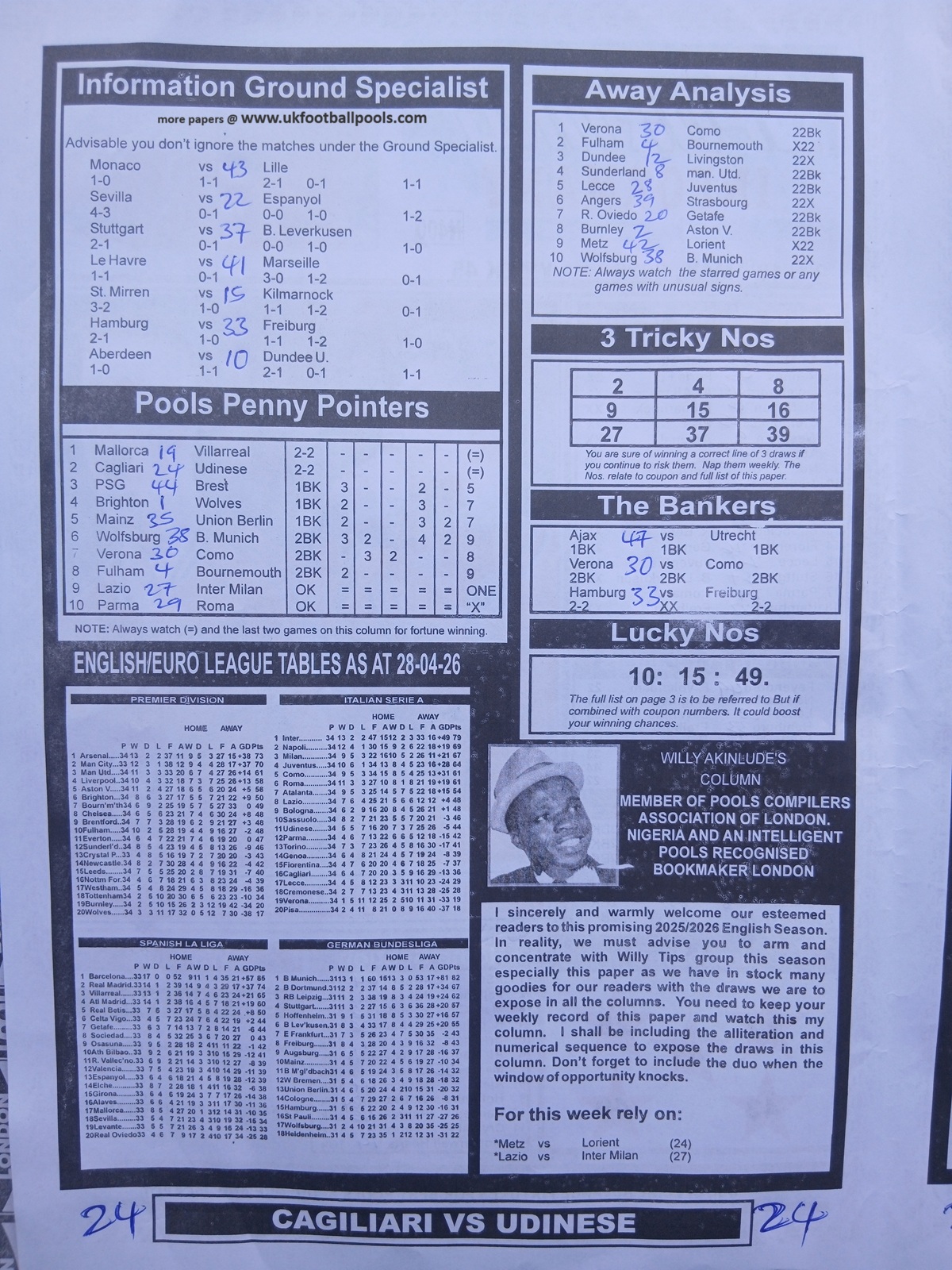 week 45 sporting informant 2026 page 2