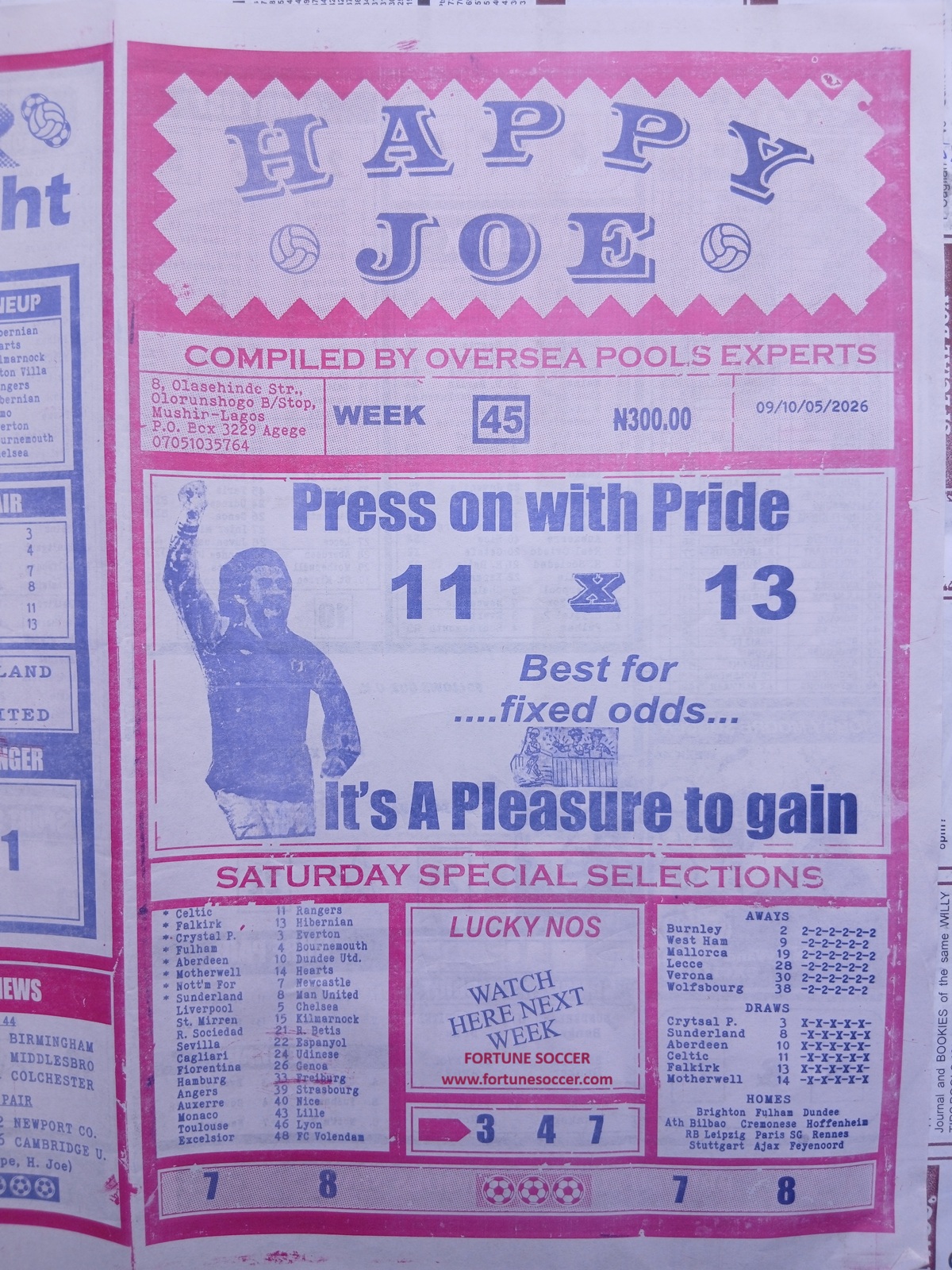 week 45 happy joe 2026 page 1
