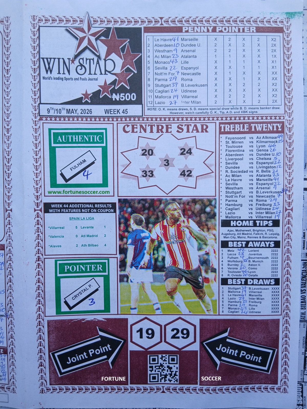 week 45 winstar 2026 page 1