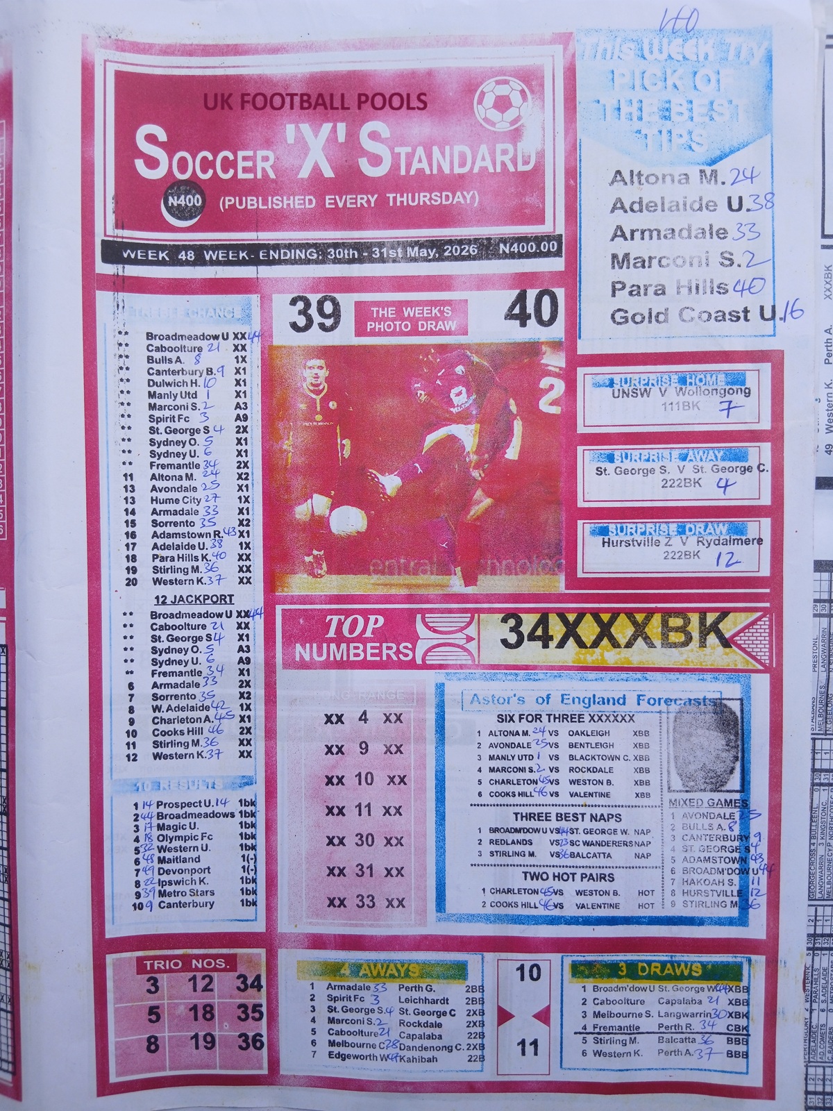 week 48 soccer x standard 2026 page 1