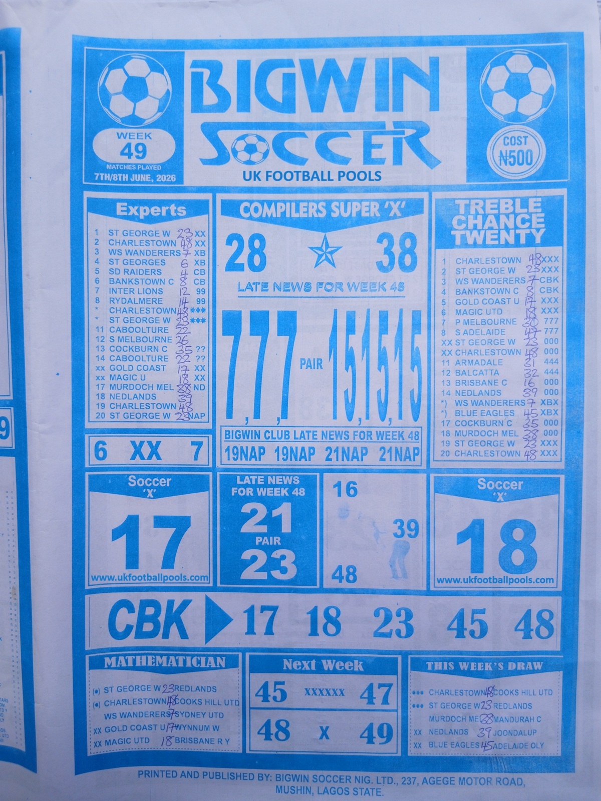 week 49 bigwin soccer 2026 page 1