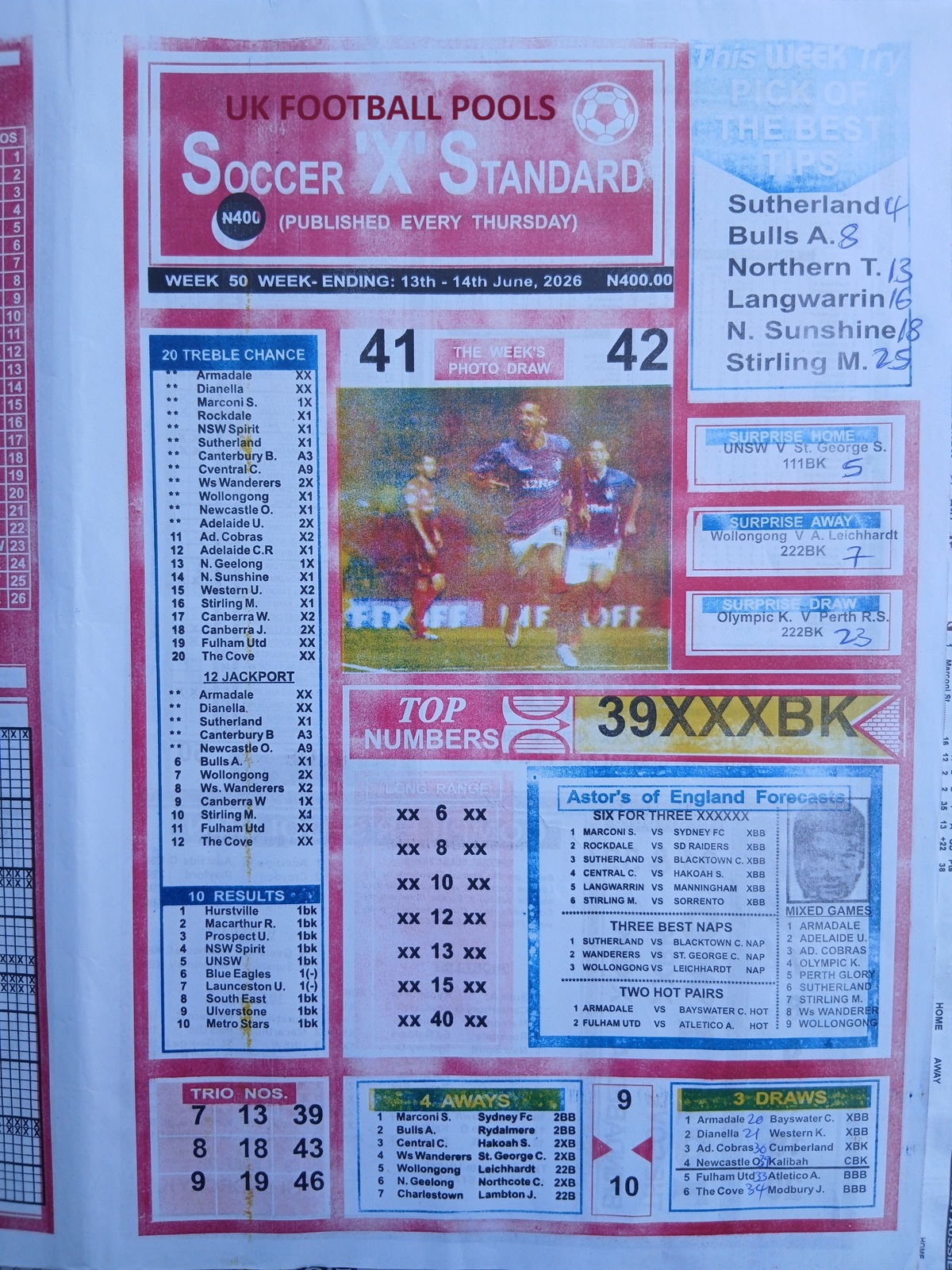 week 50 soccer x standard 2026 page 1