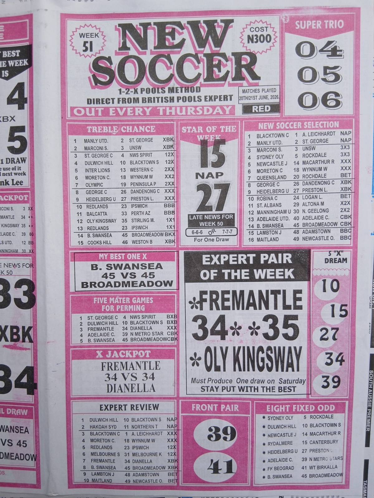 week 51 new soccer 2026 page 1