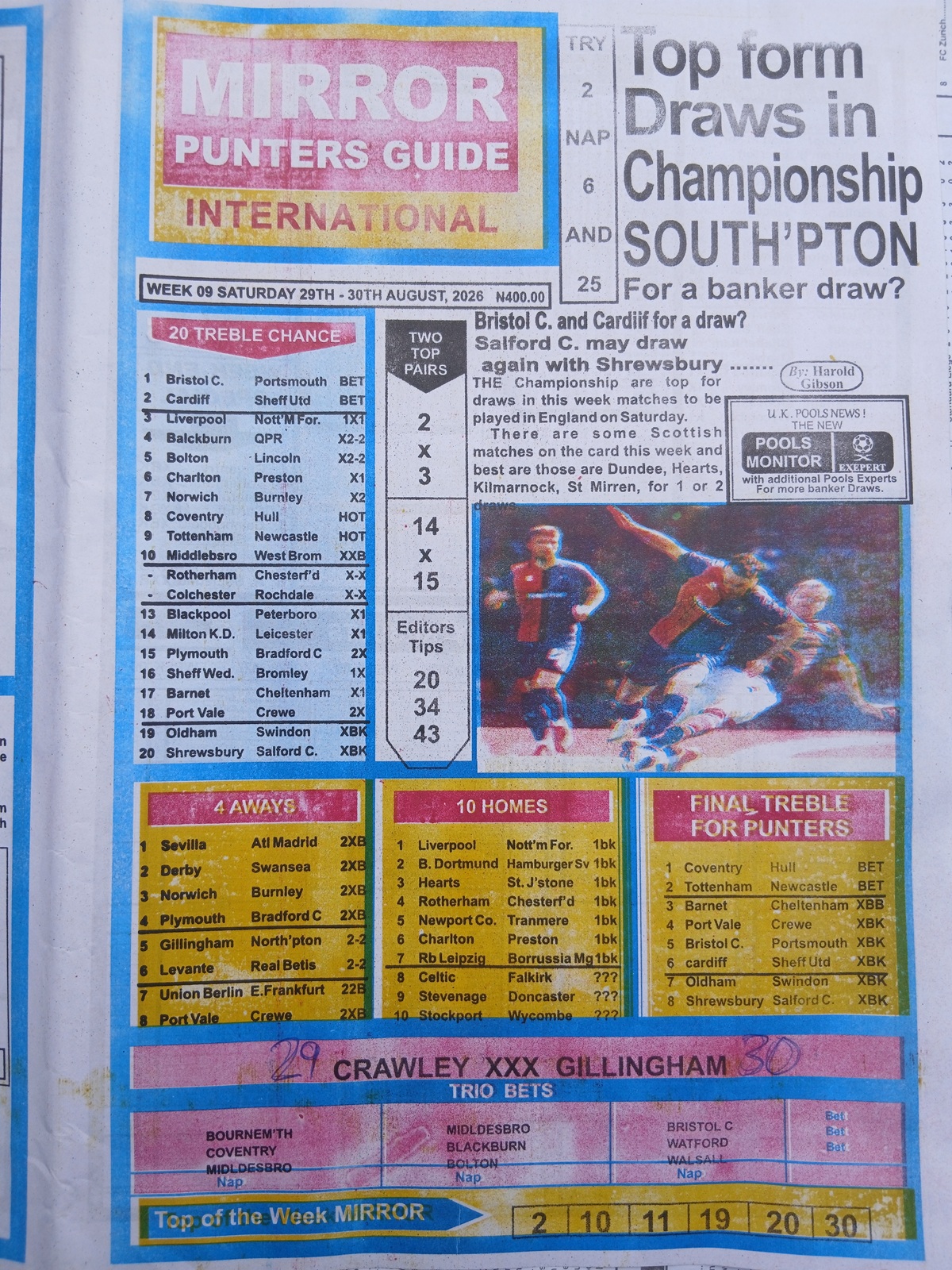 week 9 mirror punters guide 2026 page 1
