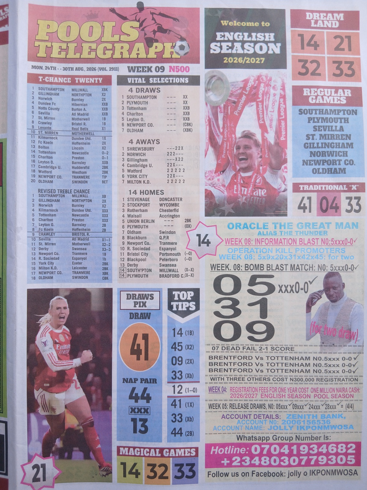 week 9 pools telegraph 2026 page 1