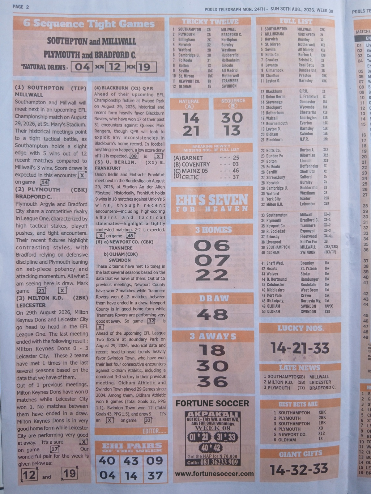 week 9 pools telegraph 2026 page 2