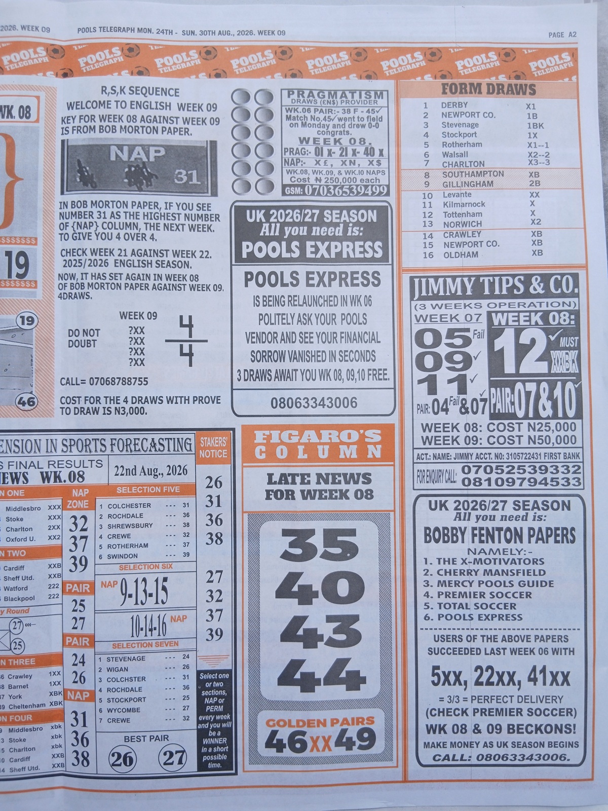 week 9 pools telegraph 2026 page 9