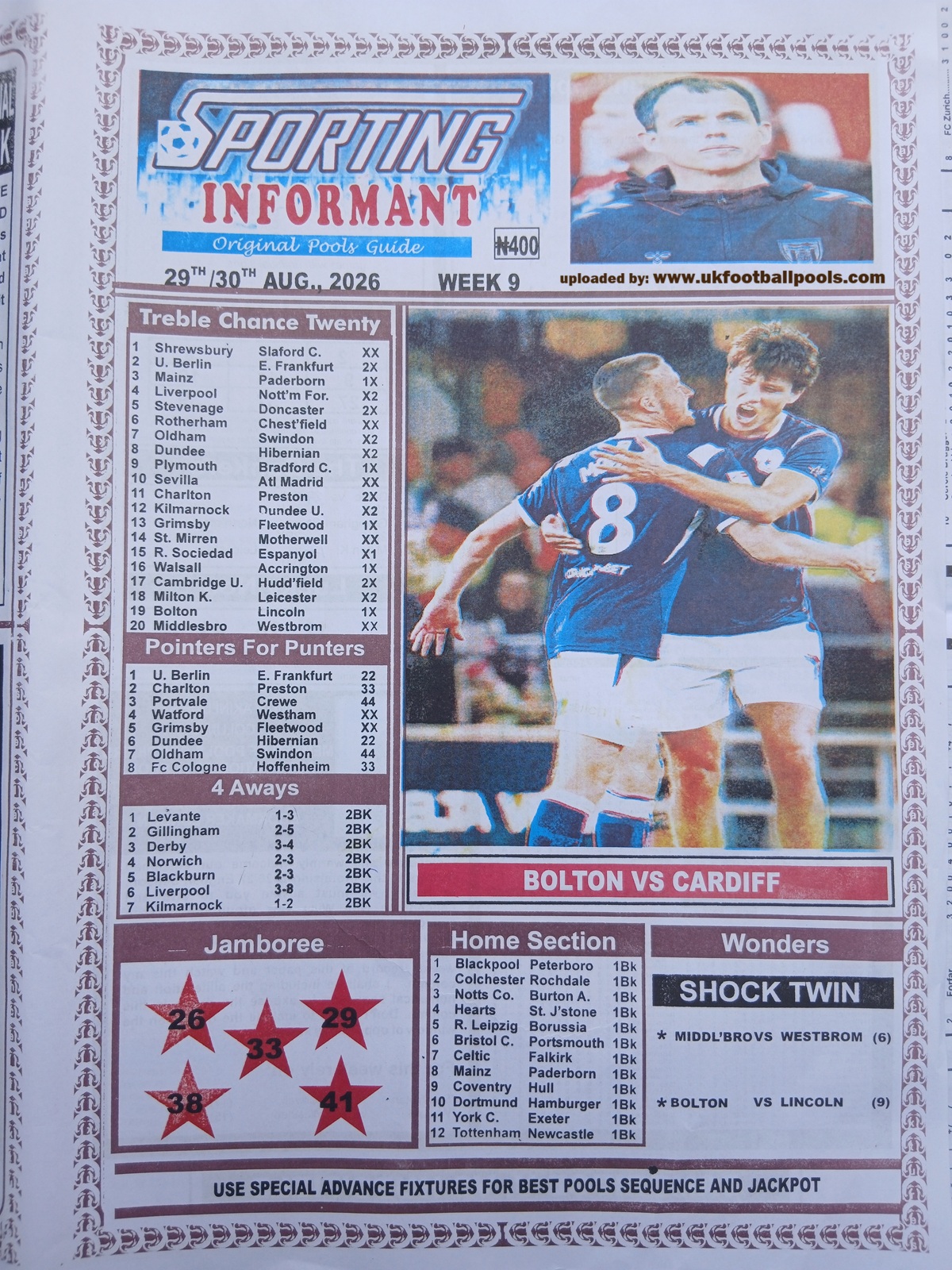 week 9 sporting informant 2026 page 1